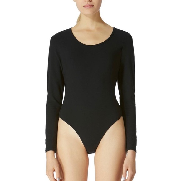 Avec Les Filles Women Solid Keyhole  Long Sleeve Bodysuits Black Size M - Picture 1 of 12